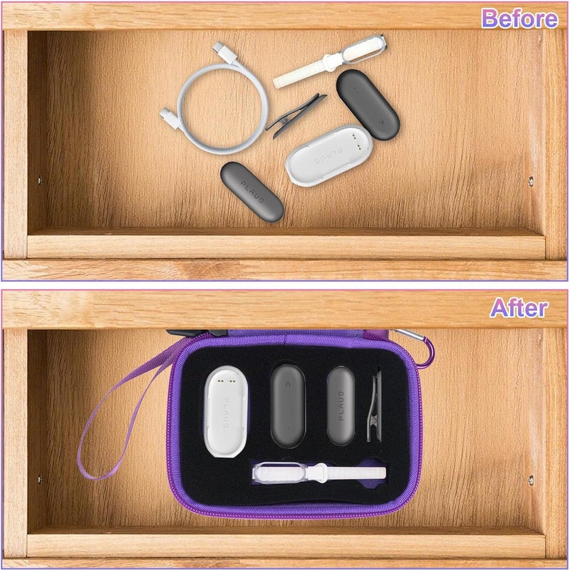 YouKnow Hard Case Compatible with PLAUD NotePin AI Voice Recorder - with Custom Foam Insert Holds Recorder, Magnetic Pin, Clip, Dock, Wristband & Cable (Case Only) (Galaxy) - Image 5